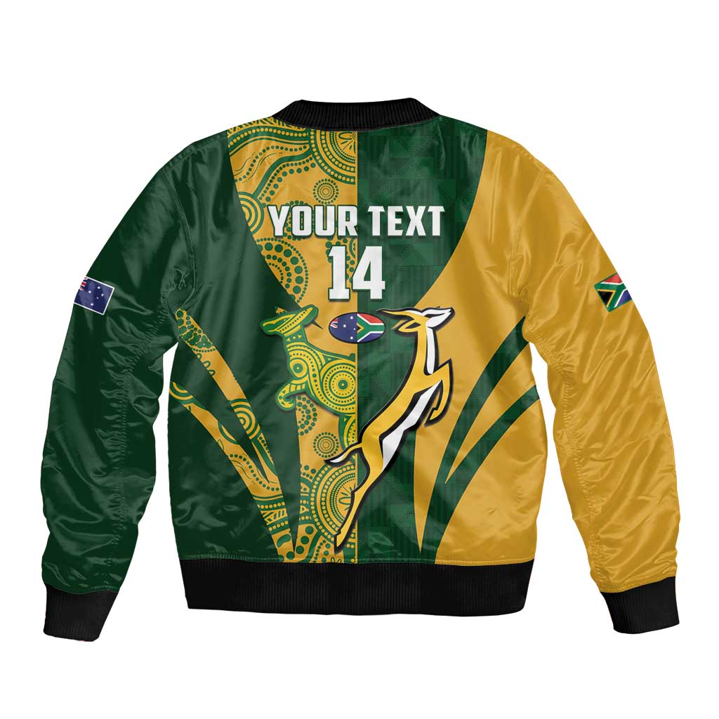 South Africa Australia Rugby Custom Bomber Jacket Springboks Wallabies Together - Aussie Hoodie
