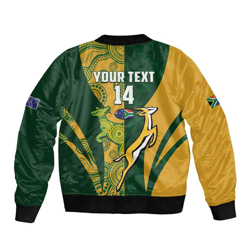 South Africa Australia Rugby Custom Bomber Jacket Springboks Wallabies Together - Aussie Hoodie