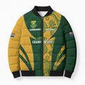 South Africa Australia Rugby Custom Bomber Puffer Jacket Springboks Wallabies Together - Aussie Hoodie