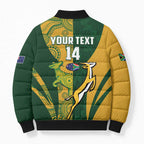 South Africa Australia Rugby Custom Bomber Puffer Jacket Springboks Wallabies Together - Aussie Hoodie