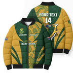 South Africa Australia Rugby Custom Bomber Puffer Jacket Springboks Wallabies Together - Aussie Hoodie