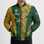 South Africa Australia Rugby Custom Bomber Puffer Jacket Springboks Wallabies Together - Aussie Hoodie