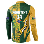 South Africa Australia Rugby Custom Button Sweatshirt Springboks Wallabies Together - Aussie Hoodie