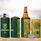 South Africa Australia Rugby 4 in 1 Can Cooler Tumbler Springboks Wallabies Together - Aussie Hoodie