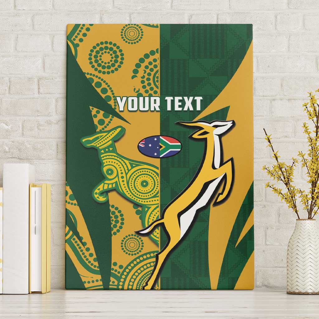 South Africa Australia Rugby Custom Canvas Wall Art Springboks Wallabies Together - Aussie Hoodie