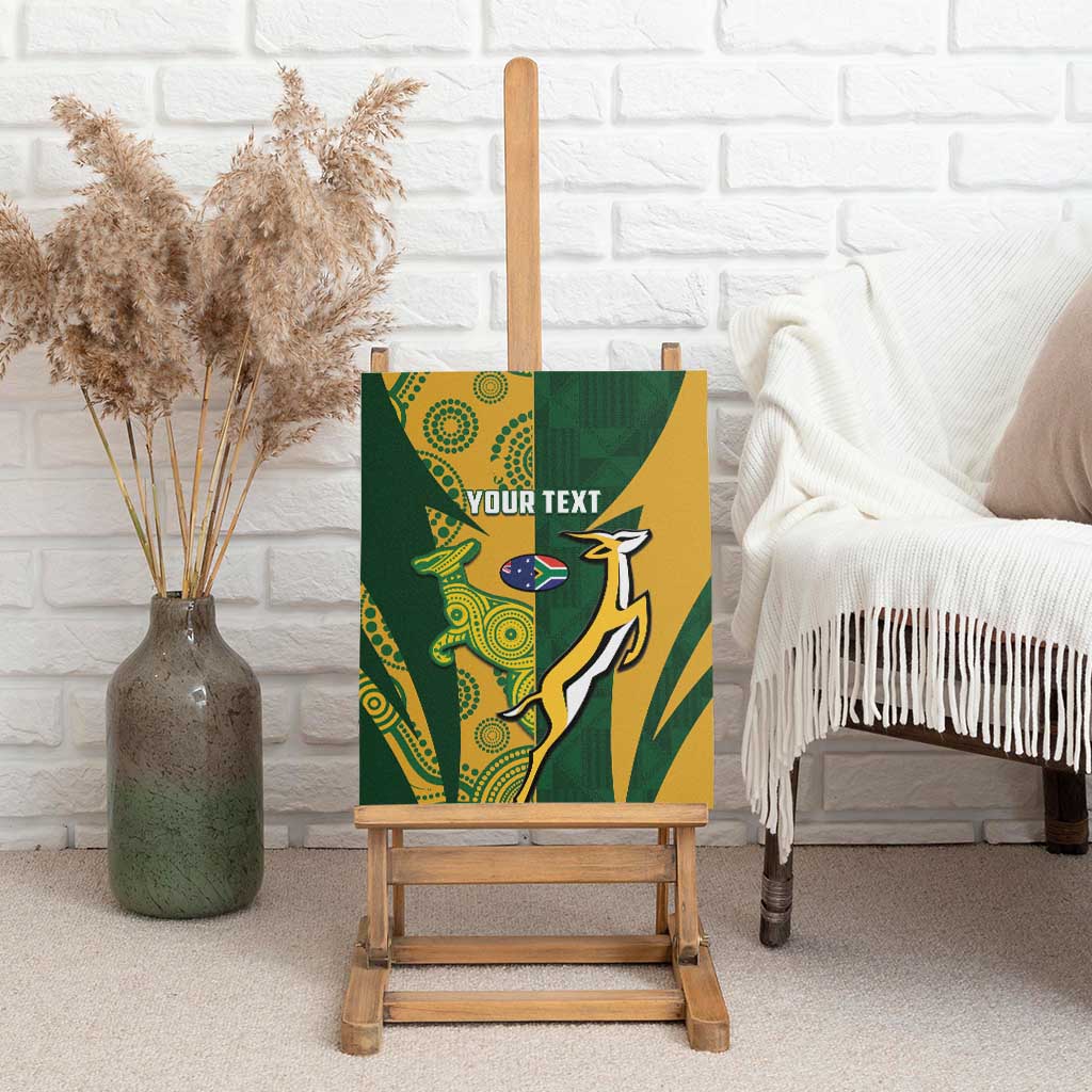 South Africa Australia Rugby Custom Canvas Wall Art Springboks Wallabies Together - Aussie Hoodie