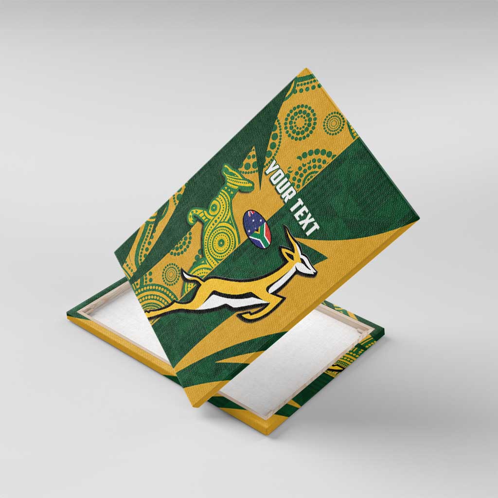 South Africa Australia Rugby Custom Canvas Wall Art Springboks Wallabies Together - Aussie Hoodie