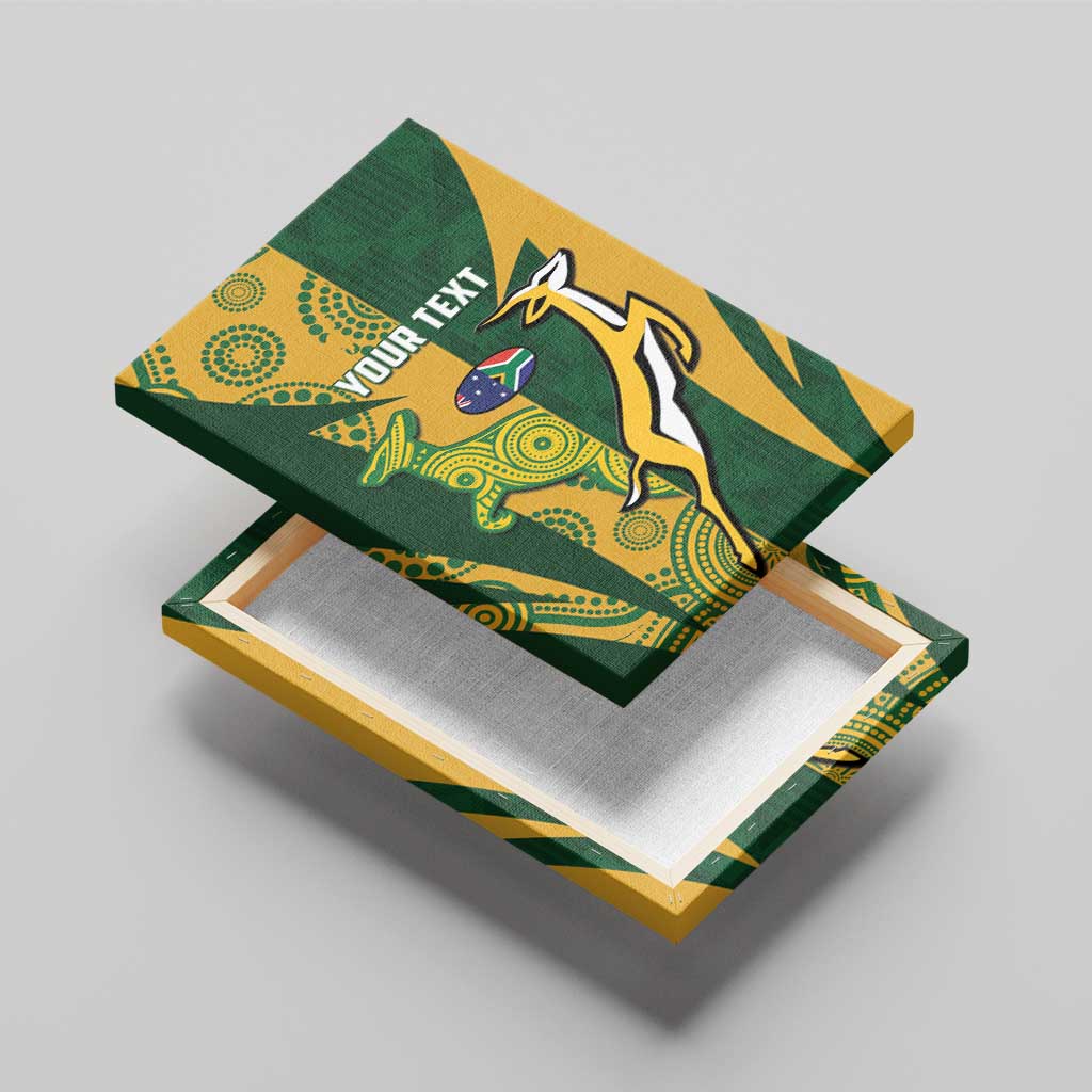 South Africa Australia Rugby Custom Canvas Wall Art Springboks Wallabies Together - Aussie Hoodie