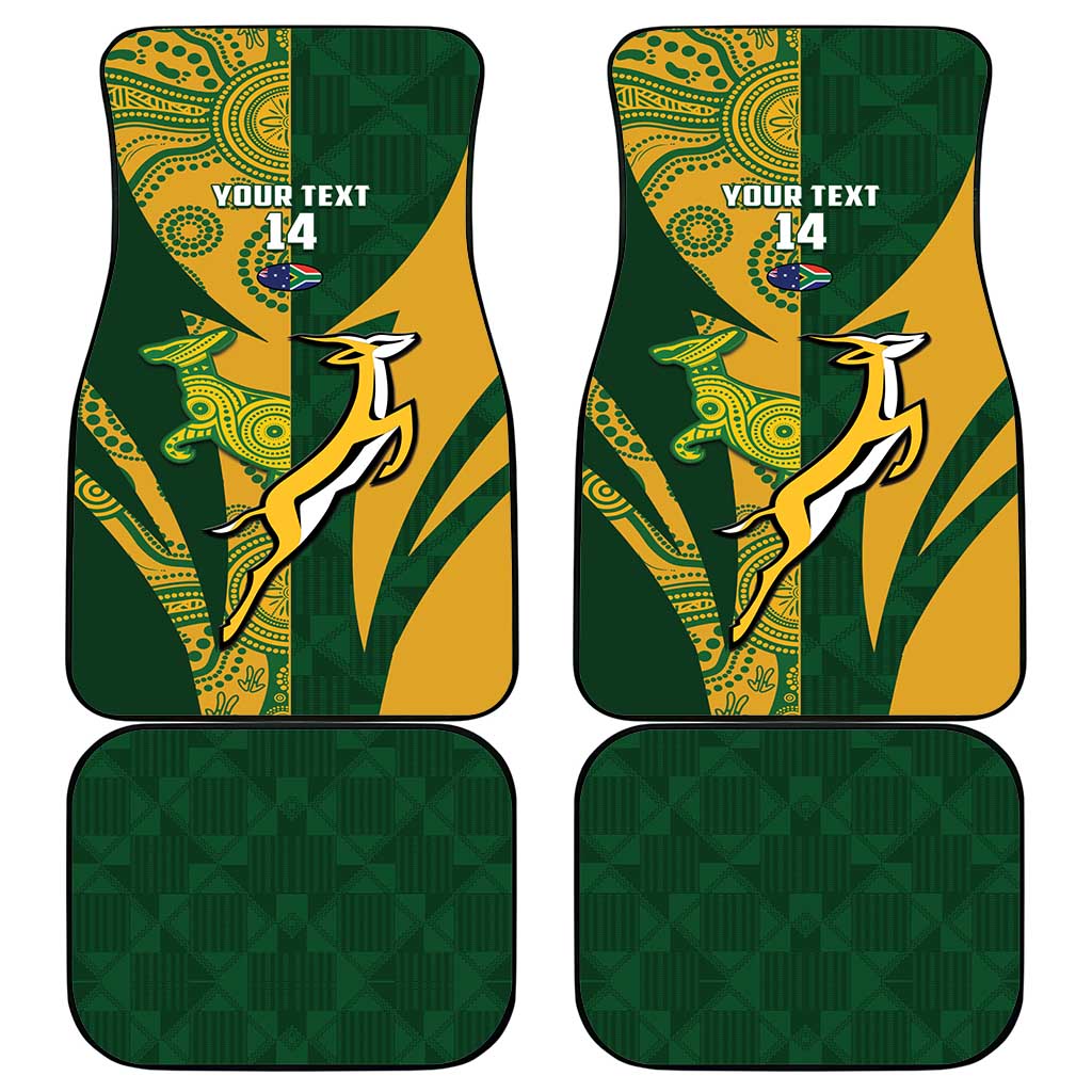 South Africa Australia Rugby Custom Car Mats Springboks Wallabies Together - Aussie Hoodie