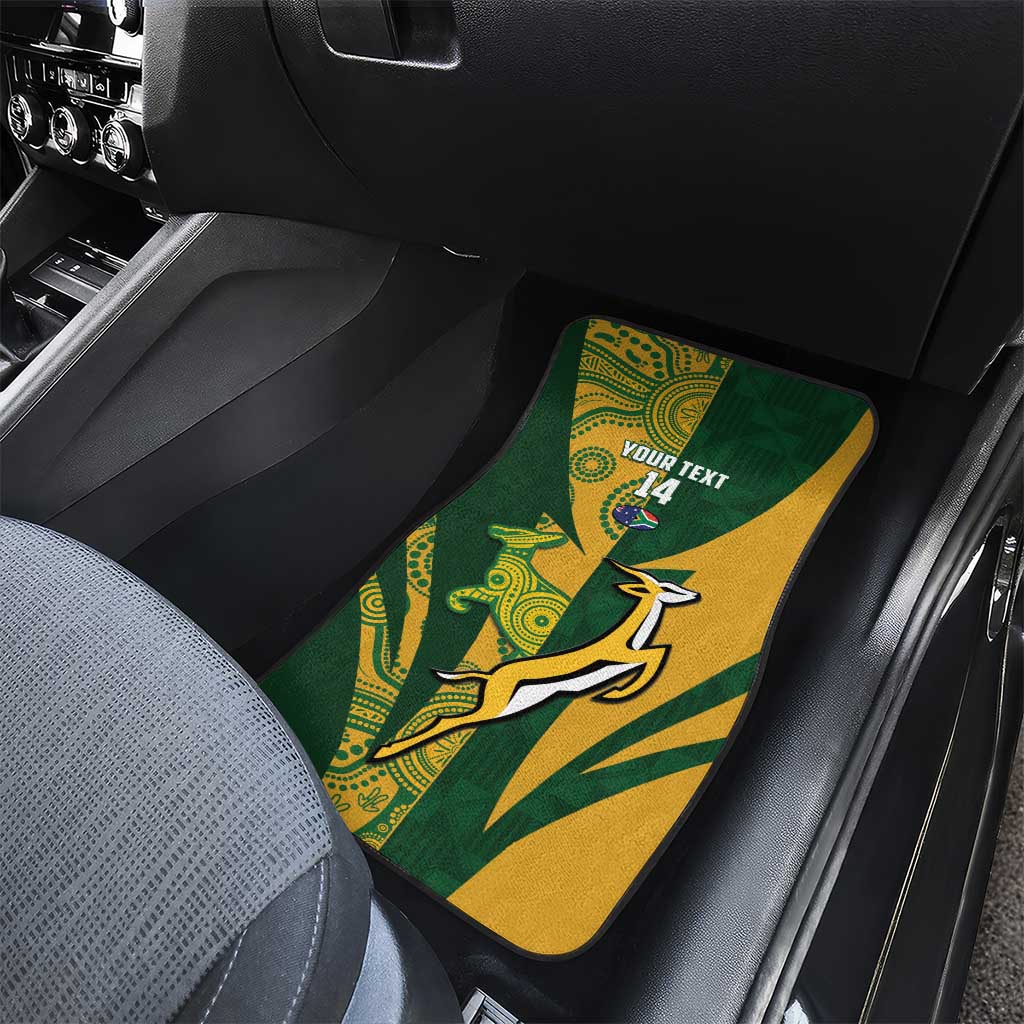 South Africa Australia Rugby Custom Car Mats Springboks Wallabies Together - Aussie Hoodie