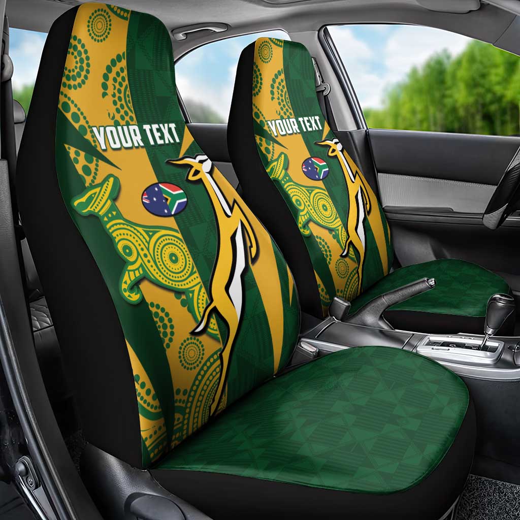 South Africa Australia Rugby Custom Car Seat Cover Springboks Wallabies Together - Aussie Hoodie