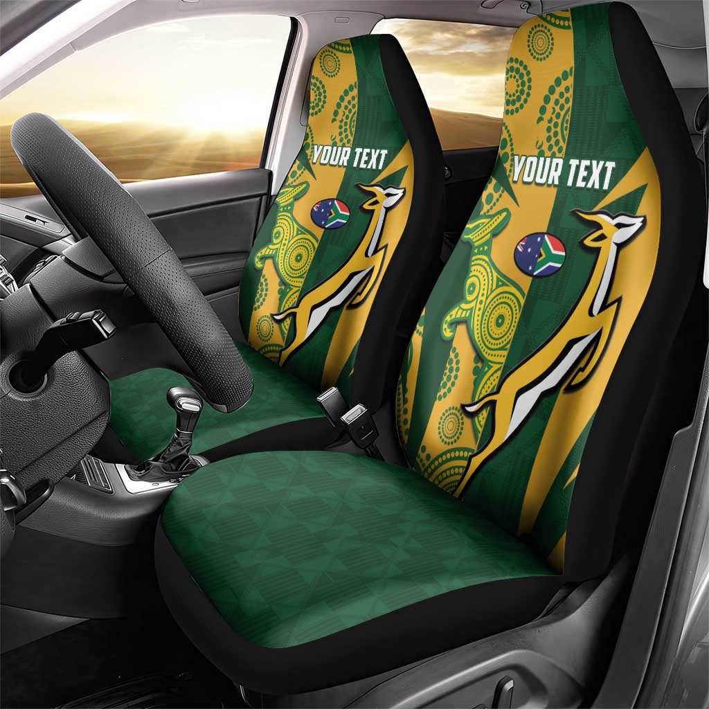 South Africa Australia Rugby Custom Car Seat Cover Springboks Wallabies Together - Aussie Hoodie