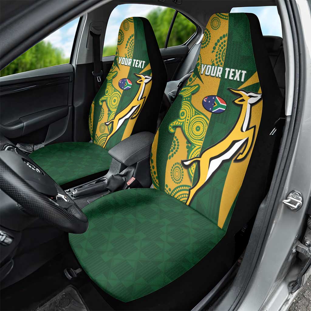 South Africa Australia Rugby Custom Car Seat Cover Springboks Wallabies Together - Aussie Hoodie