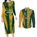 South Africa Australia Rugby Custom Couples Matching Long Sleeve Bodycon Dress and Long Sleeve Button Shirt Springboks Wallabies Together - Aussie Hoodie