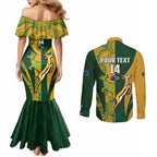 South Africa Australia Rugby Custom Couples Matching Mermaid Dress and Long Sleeve Button Shirt Springboks Wallabies Together - Aussie Hoodie
