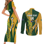 South Africa Australia Rugby Custom Couples Matching Short Sleeve Bodycon Dress and Long Sleeve Button Shirt Springboks Wallabies Together - Aussie Hoodie