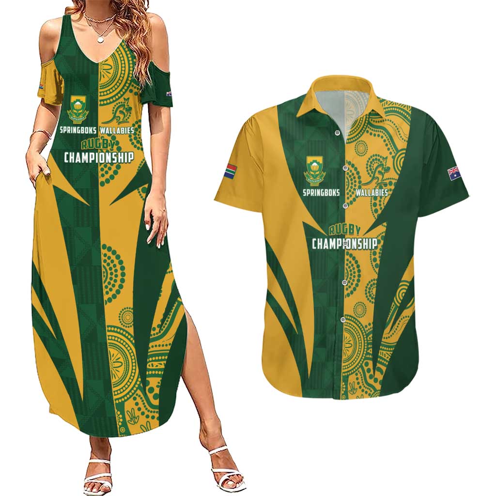 South Africa Australia Rugby Custom Couples Matching Summer Maxi Dress and Hawaiian Shirt Springboks Wallabies Together - Aussie Hoodie
