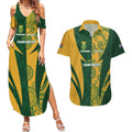 South Africa Australia Rugby Custom Couples Matching Summer Maxi Dress and Hawaiian Shirt Springboks Wallabies Together - Aussie Hoodie