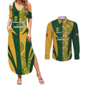 South Africa Australia Rugby Custom Couples Matching Summer Maxi Dress and Long Sleeve Button Shirt Springboks Wallabies Together - Aussie Hoodie