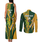 South Africa Australia Rugby Custom Couples Matching Tank Maxi Dress and Long Sleeve Button Shirt Springboks Wallabies Together - Aussie Hoodie