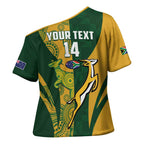 South Africa Australia Rugby Custom Cross Shoulder Shirt Springboks Wallabies Together - Aussie Hoodie