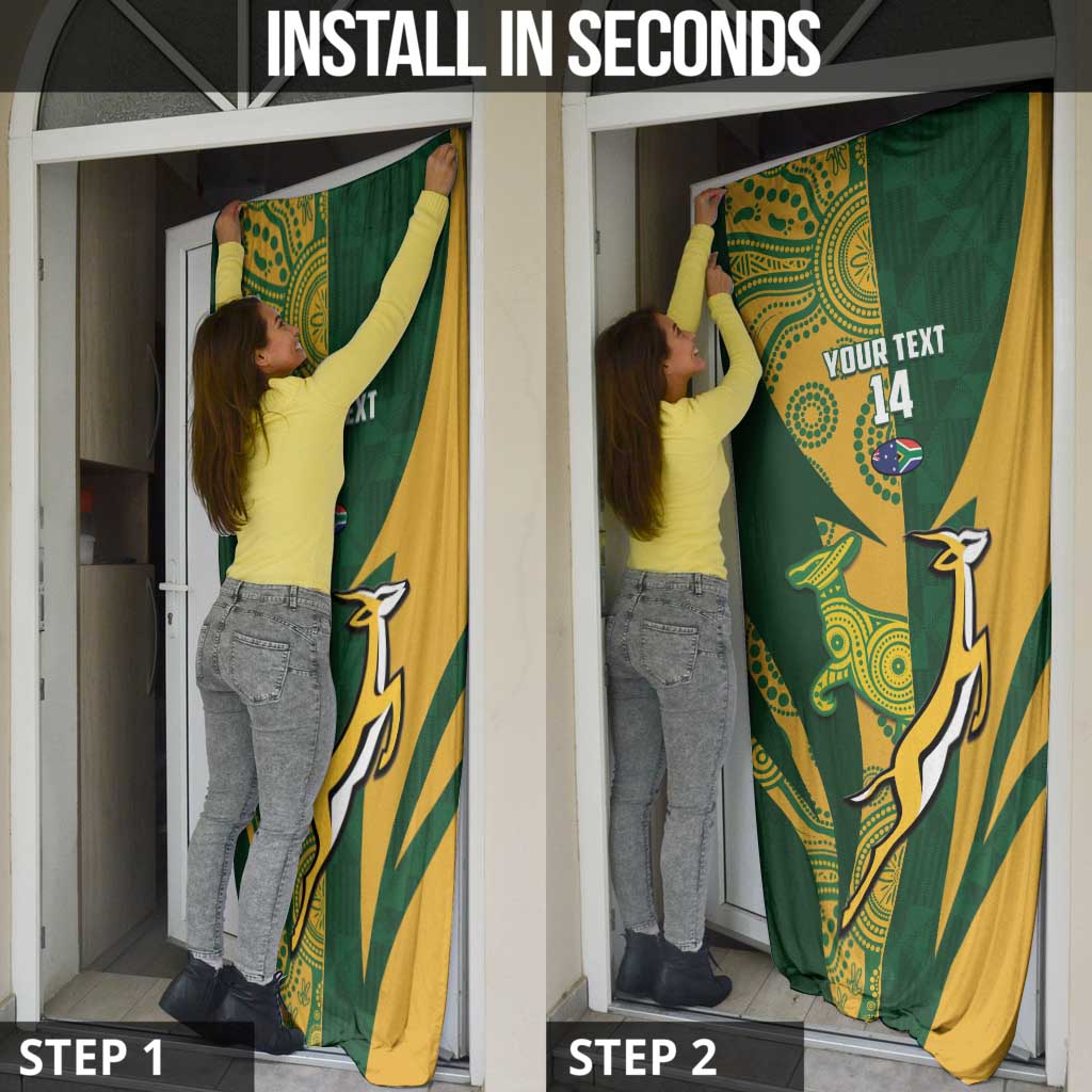 South Africa Australia Rugby Custom Door Cover Springboks Wallabies Together - Aussie Hoodie
