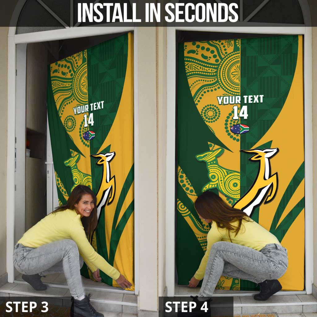 South Africa Australia Rugby Custom Door Cover Springboks Wallabies Together - Aussie Hoodie