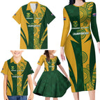 South Africa Australia Rugby Custom Family Matching Long Sleeve Bodycon Dress and Hawaiian Shirt Springboks Wallabies Together - Aussie Hoodie