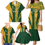 South Africa Australia Rugby Custom Family Matching Mermaid Dress and Hawaiian Shirt Springboks Wallabies Together - Aussie Hoodie