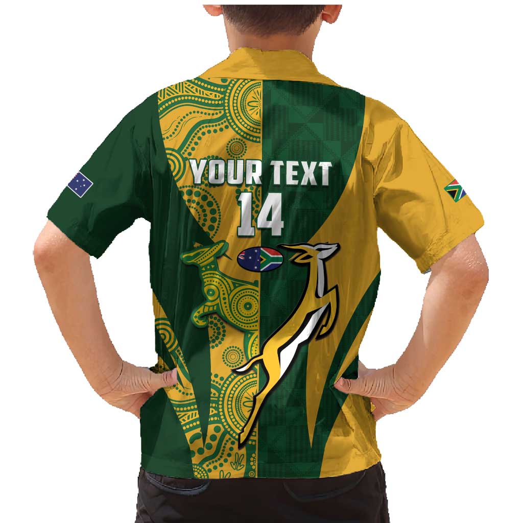 South Africa Australia Rugby Custom Family Matching Mermaid Dress and Hawaiian Shirt Springboks Wallabies Together - Aussie Hoodie