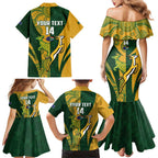 South Africa Australia Rugby Custom Family Matching Mermaid Dress and Hawaiian Shirt Springboks Wallabies Together - Aussie Hoodie