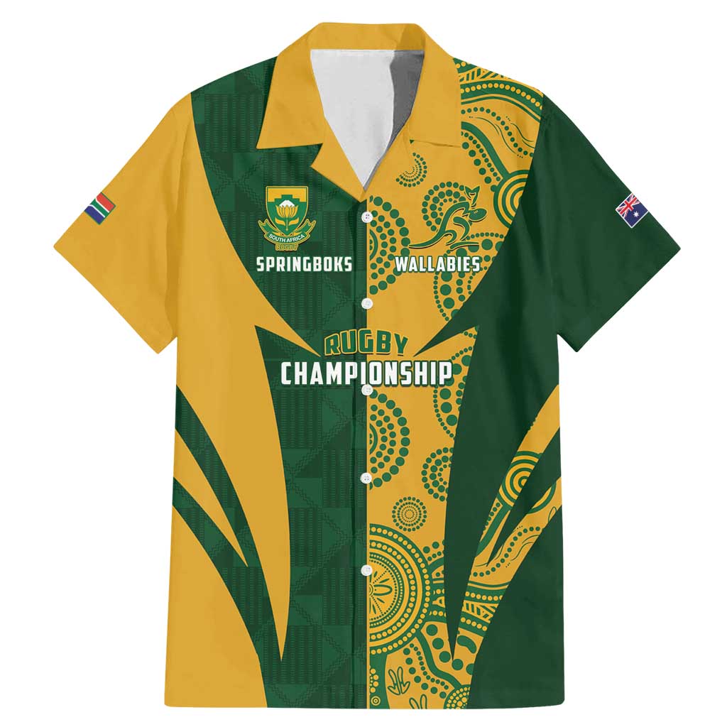 South Africa Australia Rugby Custom Family Matching Mermaid Dress and Hawaiian Shirt Springboks Wallabies Together - Aussie Hoodie