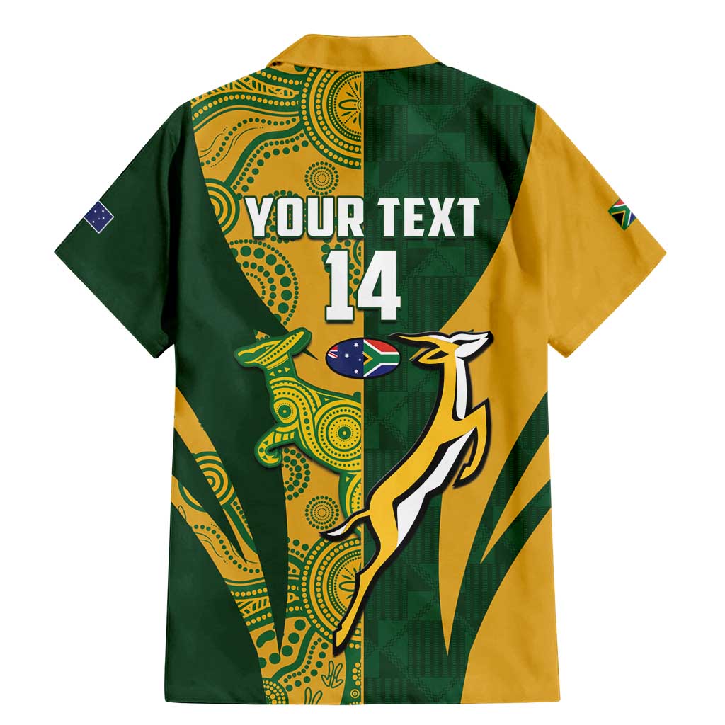 South Africa Australia Rugby Custom Family Matching Mermaid Dress and Hawaiian Shirt Springboks Wallabies Together - Aussie Hoodie