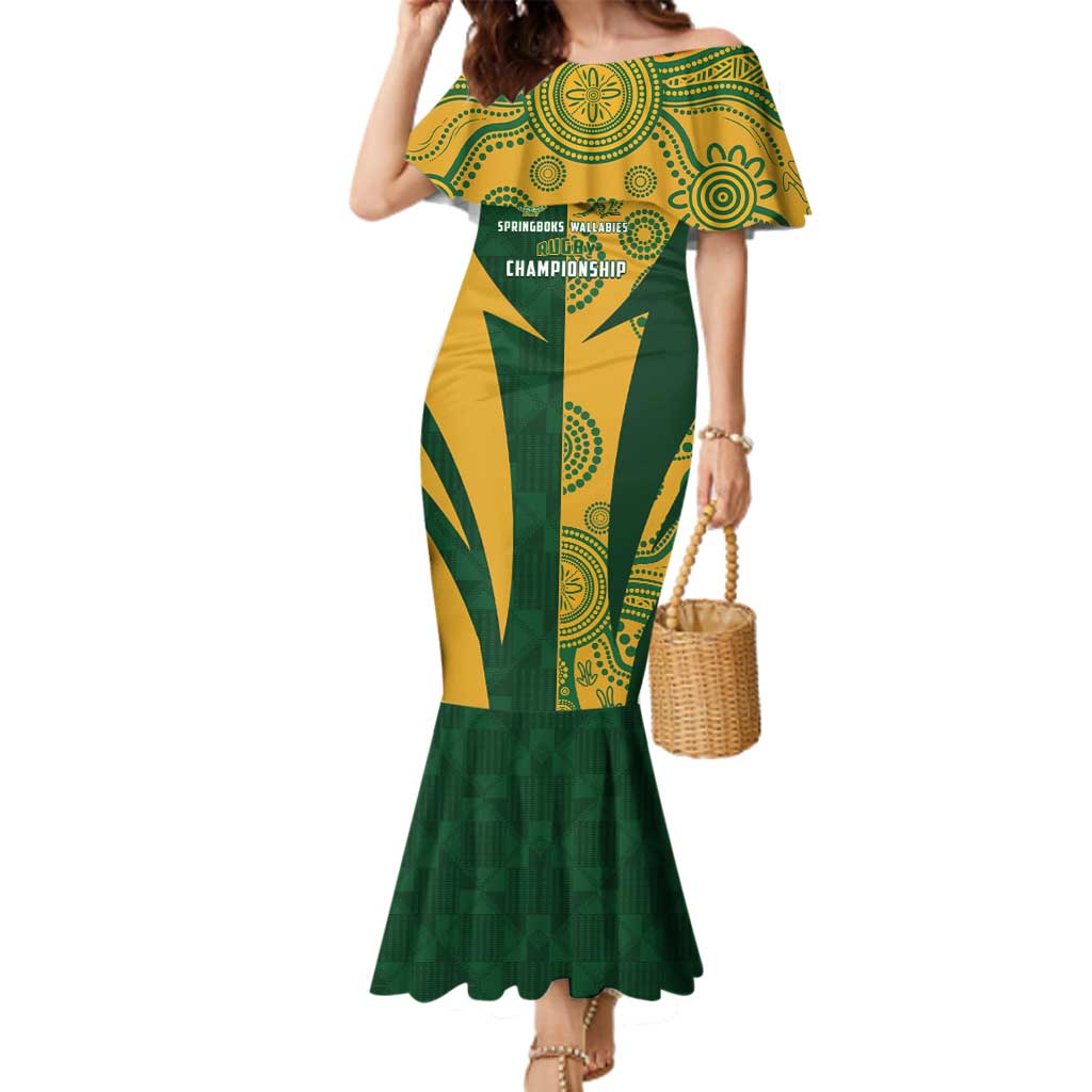 South Africa Australia Rugby Custom Family Matching Mermaid Dress and Hawaiian Shirt Springboks Wallabies Together - Aussie Hoodie