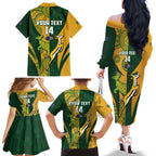 South Africa Australia Rugby Custom Family Matching Off The Shoulder Long Sleeve Dress and Hawaiian Shirt Springboks Wallabies Together - Aussie Hoodie