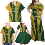 South Africa Australia Rugby Custom Family Matching Off Shoulder Maxi Dress and Hawaiian Shirt Springboks Wallabies Together - Aussie Hoodie