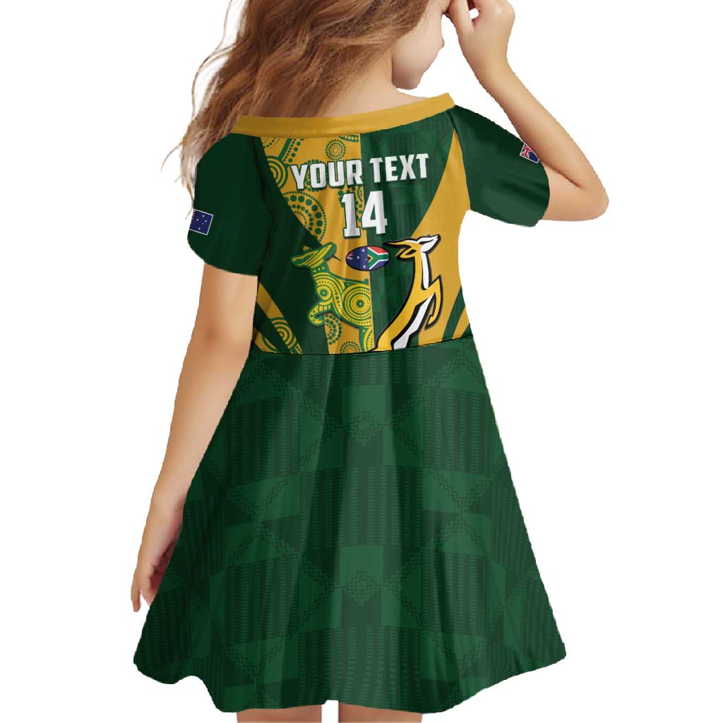 South Africa Australia Rugby Custom Family Matching Off Shoulder Maxi Dress and Hawaiian Shirt Springboks Wallabies Together - Aussie Hoodie