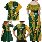 South Africa Australia Rugby Custom Family Matching Off Shoulder Maxi Dress and Hawaiian Shirt Springboks Wallabies Together - Aussie Hoodie