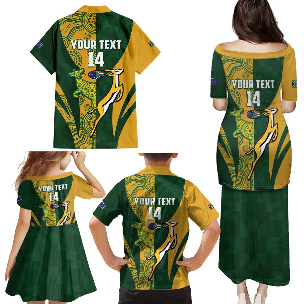 South Africa Australia Rugby Custom Family Matching Puletasi and Hawaiian Shirt Springboks Wallabies Together - Aussie Hoodie