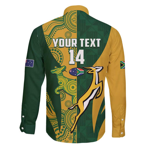 South Africa Australia Rugby Custom Family Matching Puletasi and Hawaiian Shirt Springboks Wallabies Together - Aussie Hoodie