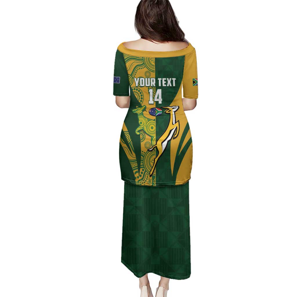 South Africa Australia Rugby Custom Family Matching Puletasi and Hawaiian Shirt Springboks Wallabies Together - Aussie Hoodie