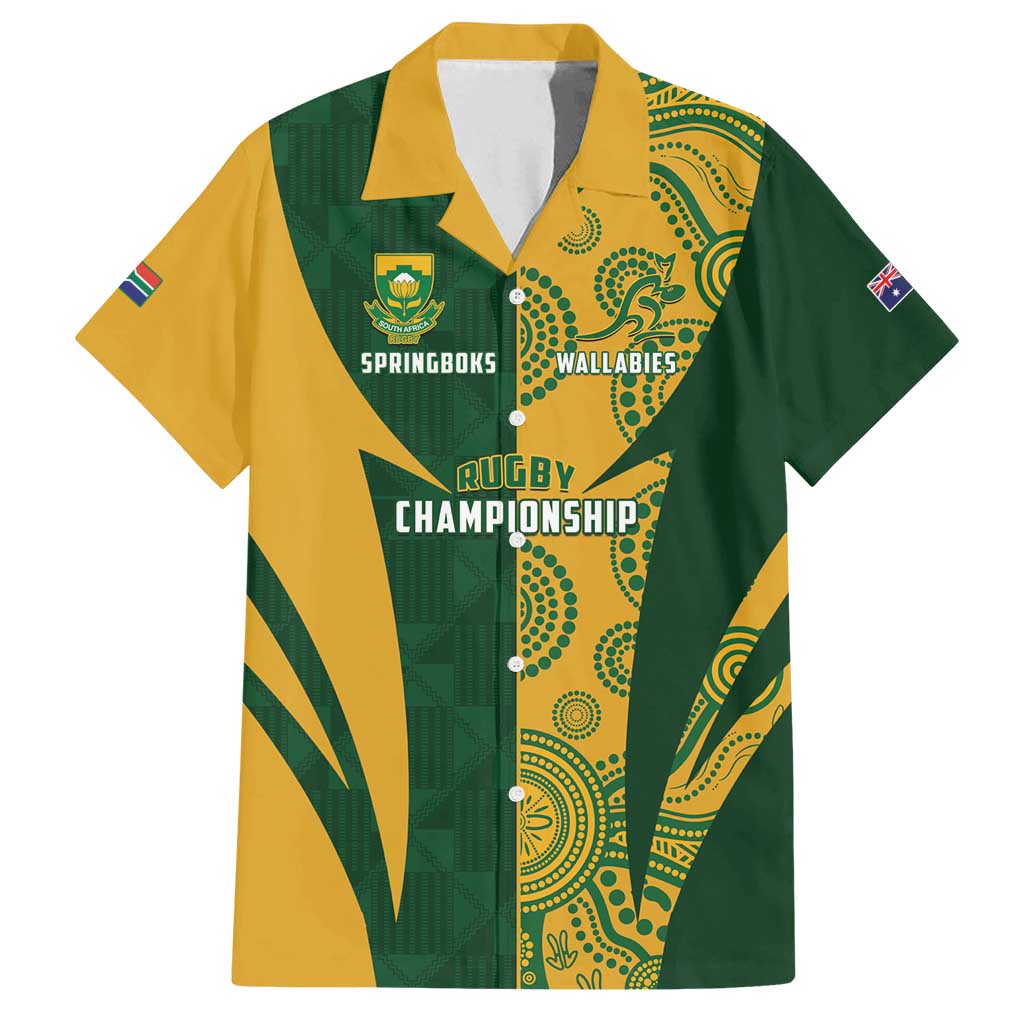 South Africa Australia Rugby Custom Family Matching Summer Maxi Dress and Hawaiian Shirt Springboks Wallabies Together - Aussie Hoodie