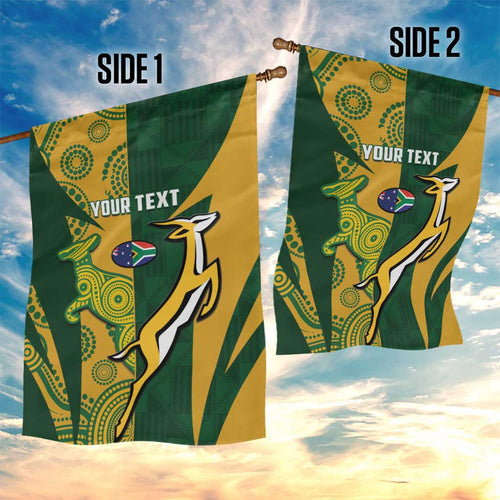 South Africa Australia Rugby Custom Garden Flag Springboks Wallabies Together - Aussie Hoodie
