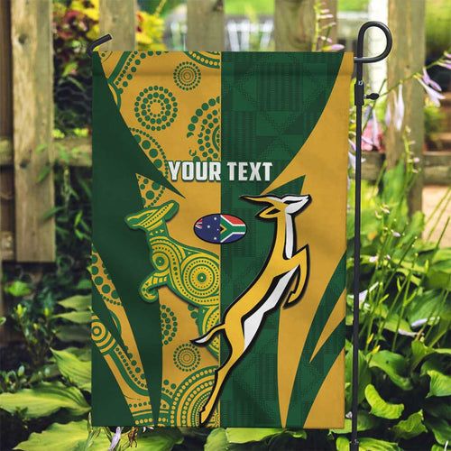 South Africa Australia Rugby Custom Garden Flag Springboks Wallabies Together - Aussie Hoodie