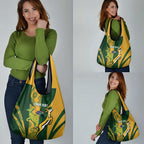 South Africa Australia Rugby Custom Grocery Bag Springboks Wallabies Together - Aussie Hoodie