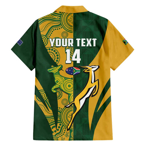 South Africa Australia Rugby Custom Hawaiian Shirt Springboks Wallabies Together - Aussie Hoodie