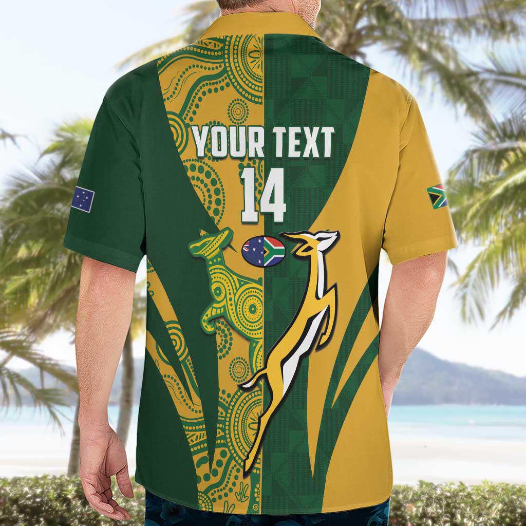 South Africa Australia Rugby Custom Hawaiian Shirt Springboks Wallabies Together - Aussie Hoodie