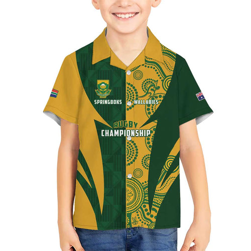South Africa Australia Rugby Custom Hawaiian Shirt Springboks Wallabies Together - Aussie Hoodie