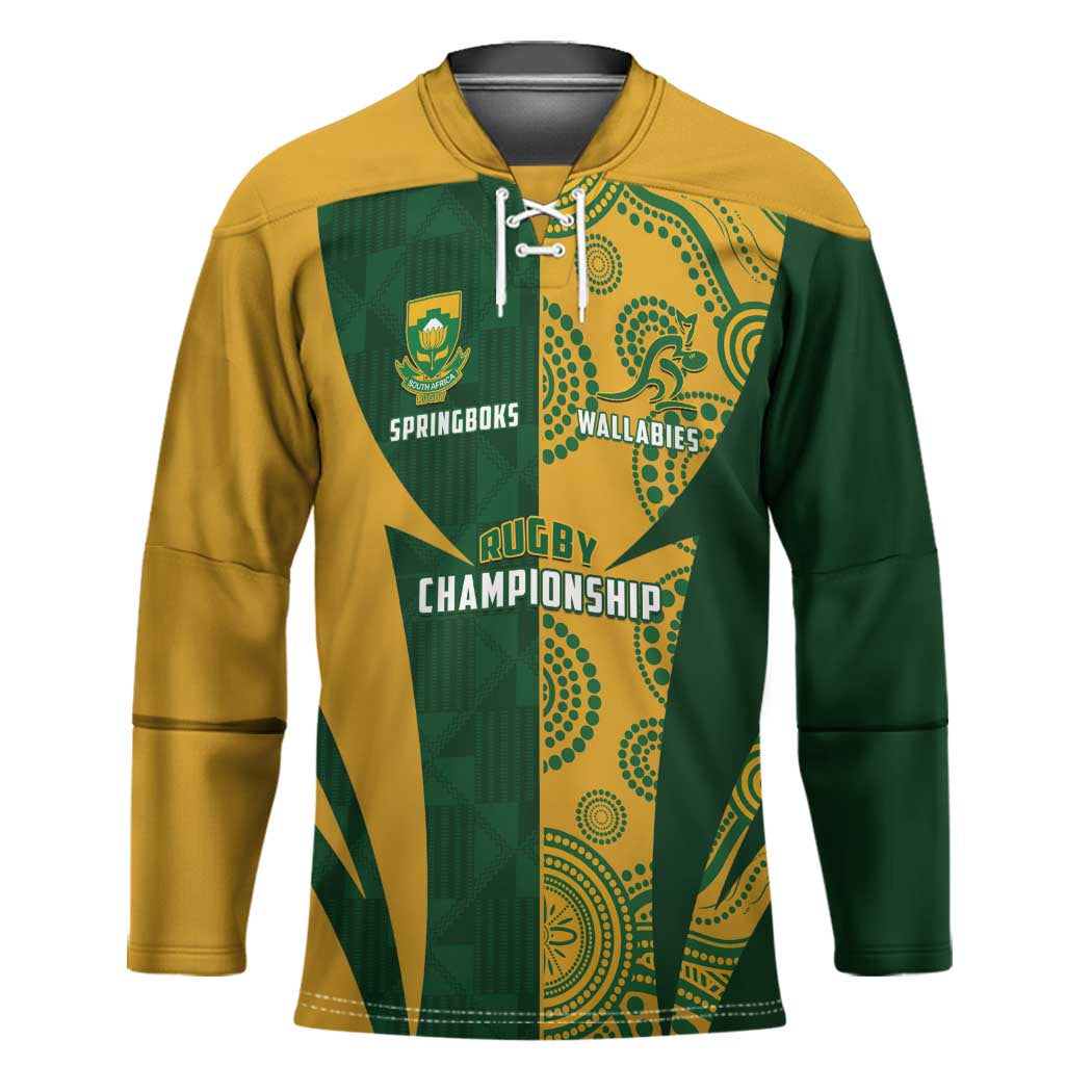 South Africa Australia Rugby Custom Hockey Jersey Springboks Wallabies Together - Aussie Hoodie