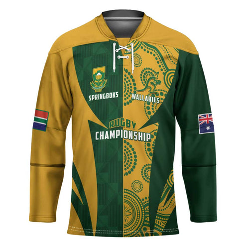 South Africa Australia Rugby Custom Hockey Jersey Springboks Wallabies Together - Aussie Hoodie